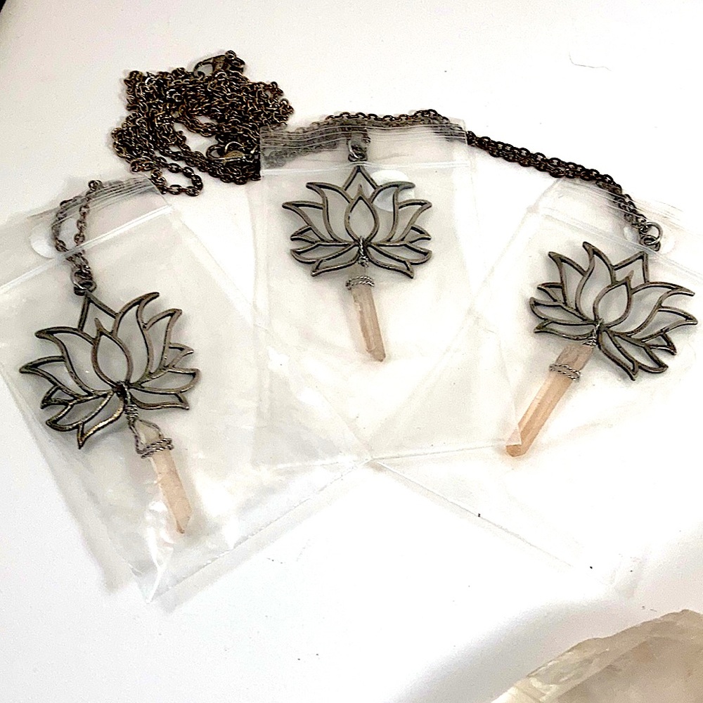 Lemurian Lotus Crystal Pendant